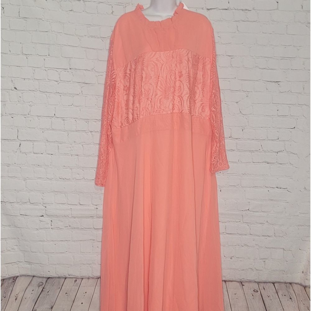 Women's Floral Lace Chiffon Dress 4XL